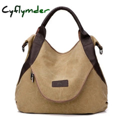 Cyflymder Large Pocket Casual Tote Women’s Handbags Shoulder Canvas Capacity Bags For Women