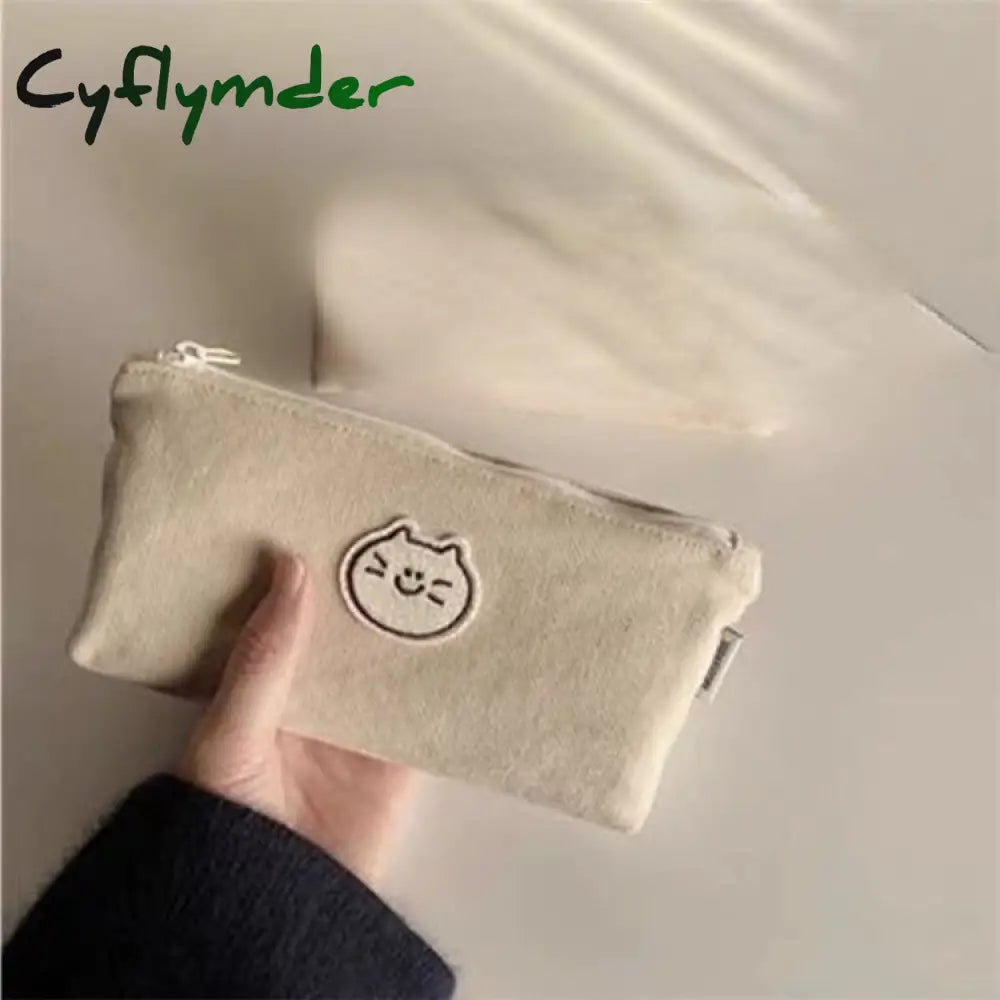 Cyflymder Large Portable Cartoon Dog Pencil Cases Kawaii Bag School Storage Student Big Pen Box