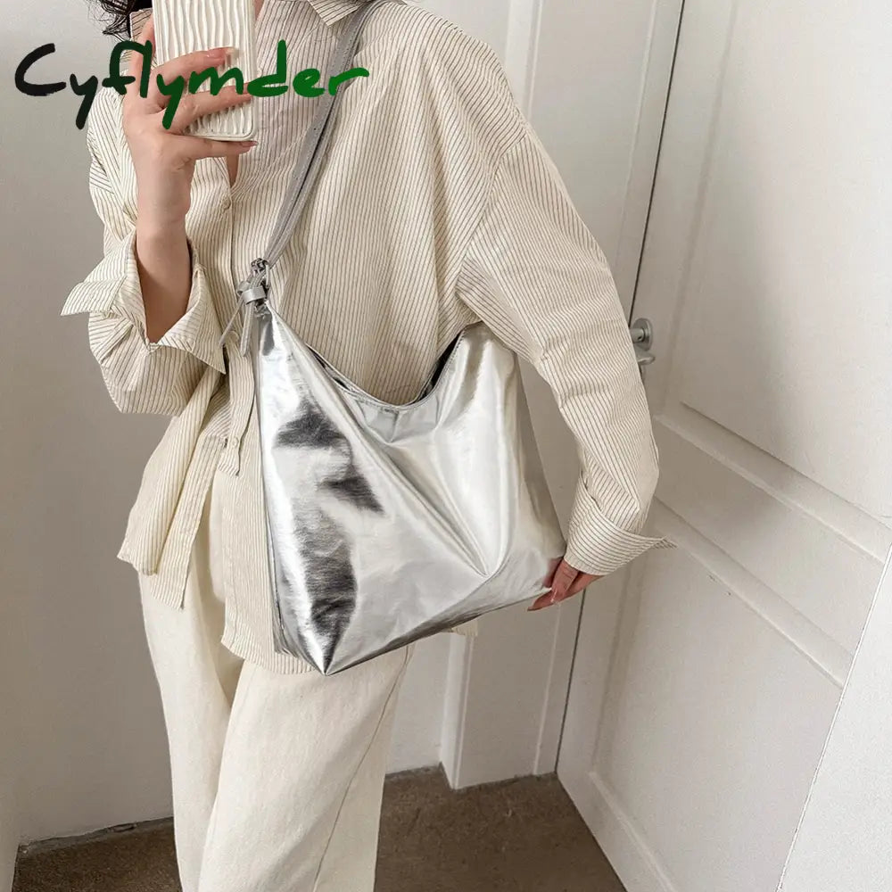 Cyflymder Large Weave Tote Bag Winter New High-Quality Pu Leather Women’s Designer Handbag High