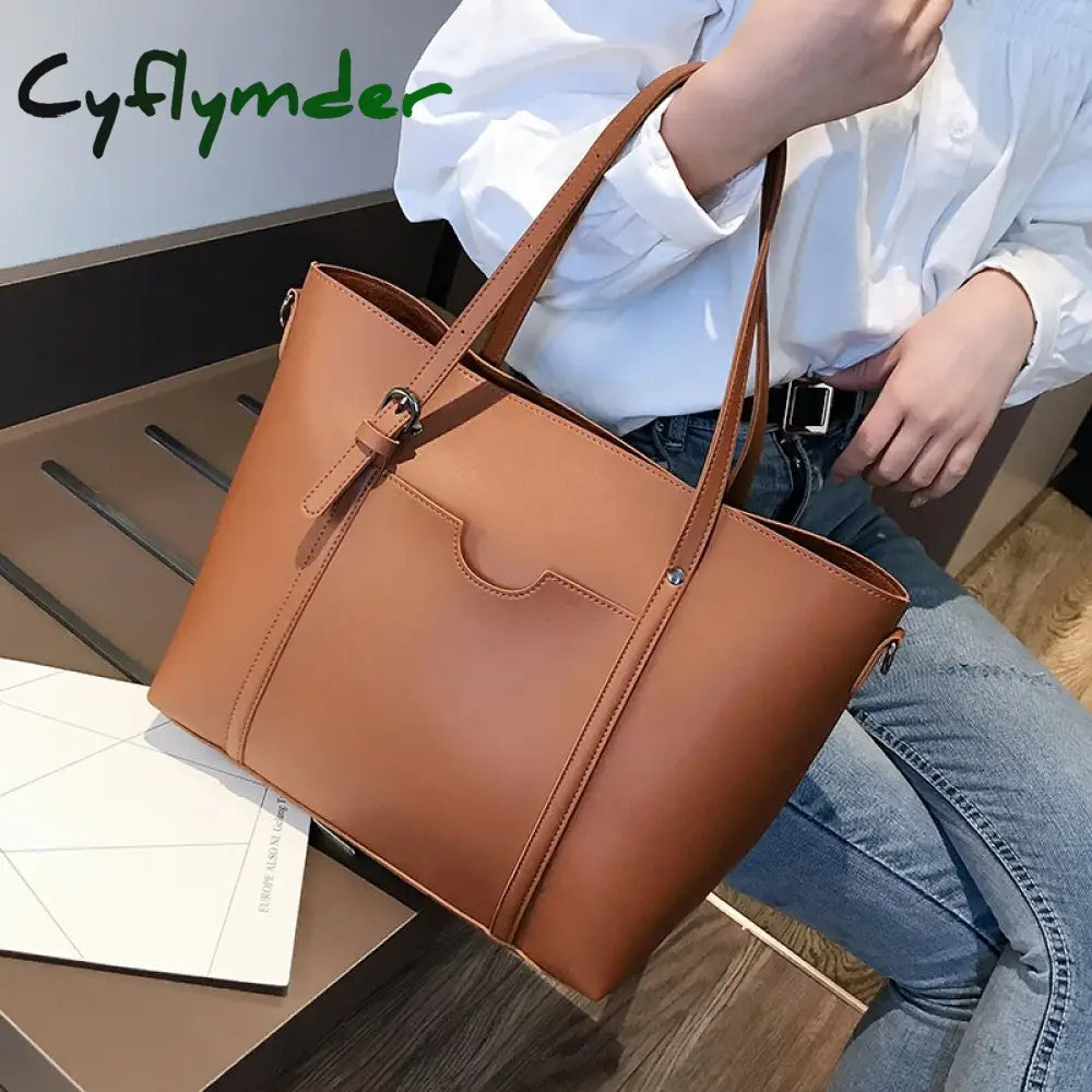 Cyflymder Large Women Handbag Pu Leather Shoulder Bags Famous Designer Crossbody Ladies Casual