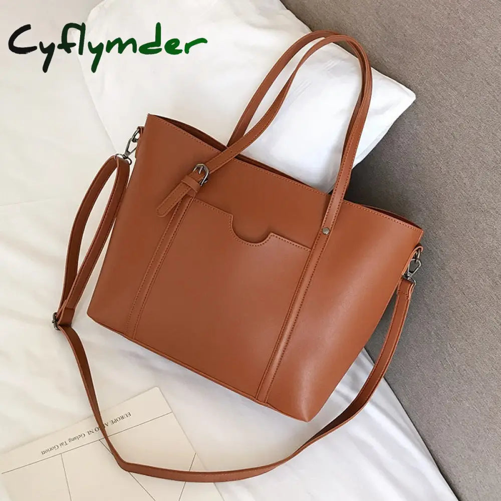 Cyflymder Large Women Handbag Pu Leather Shoulder Bags Famous Designer Crossbody Ladies Casual