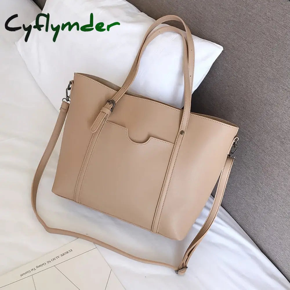 Cyflymder Large Women Handbag Pu Leather Shoulder Bags Famous Designer Crossbody Ladies Casual