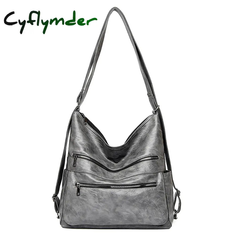 Cyflymder Large Women Shoulder Bag Pu Leather Crossbody Luxury Ladies Messenger Quality Top-Handle