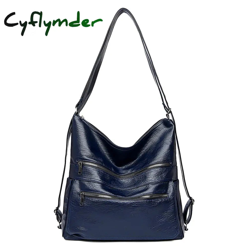 Cyflymder Large Women Shoulder Bag Pu Leather Crossbody Luxury Ladies Messenger Quality Top-Handle