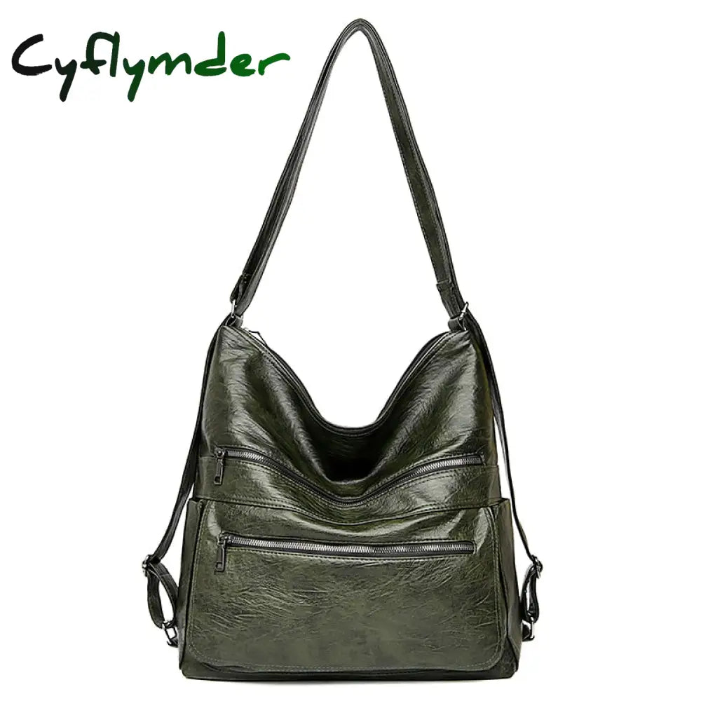 Cyflymder Large Women Shoulder Bag Pu Leather Crossbody Luxury Ladies Messenger Quality Top-Handle