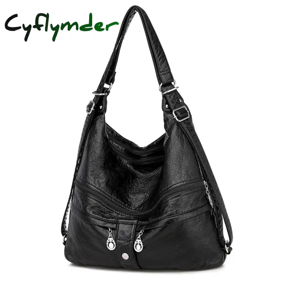 Cyflymder Large Women Shoulder Bag Pu Leather Crossbody Soft Messenger 3 Color Handbag Totes