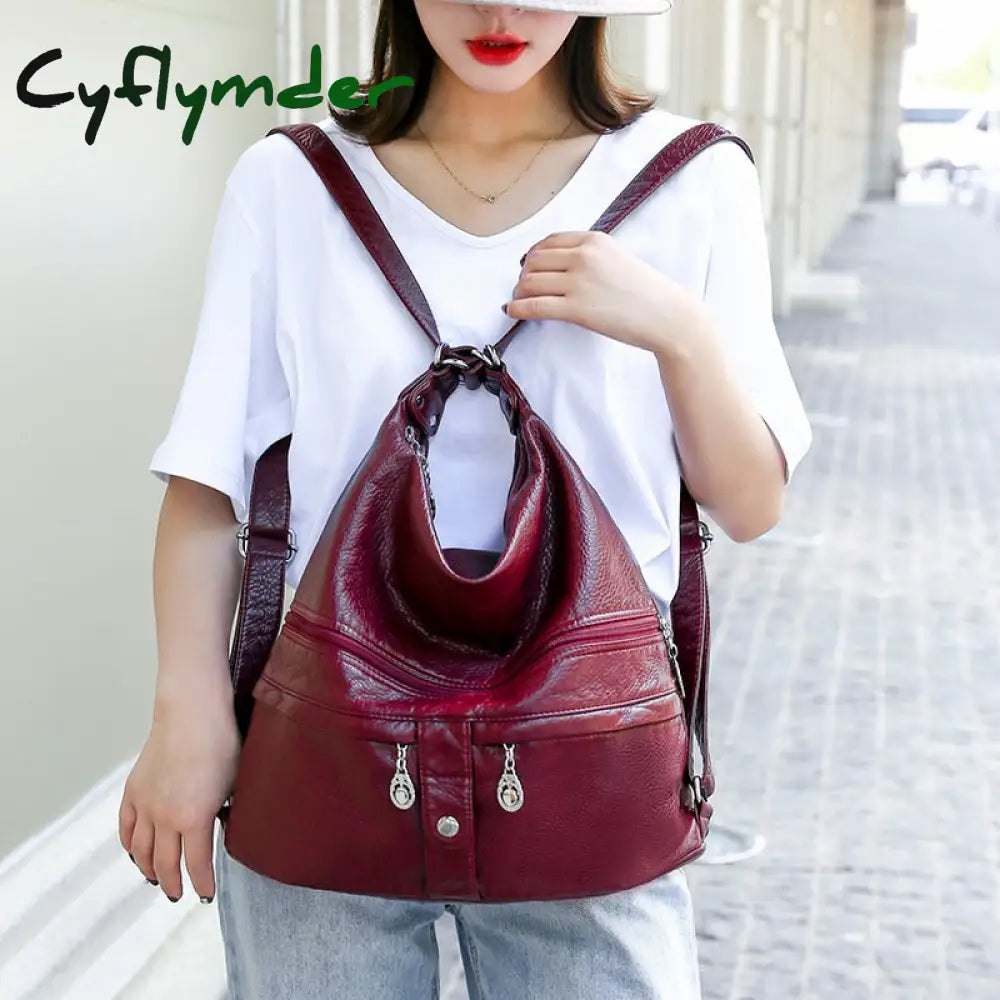 Cyflymder Large Women Shoulder Bag Pu Leather Crossbody Soft Messenger 3 Color Handbag Totes