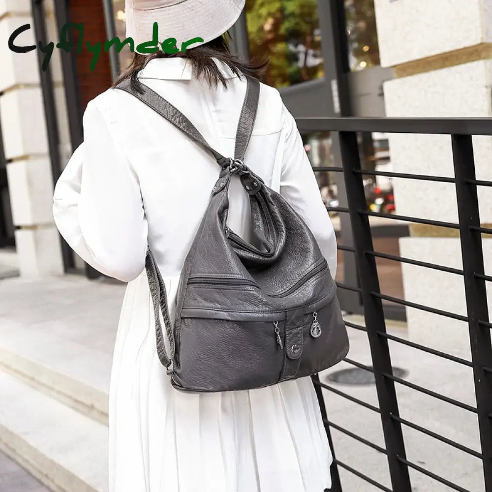 Cyflymder Large Women Shoulder Bag Pu Leather Crossbody Soft Messenger 3 Color Handbag Totes