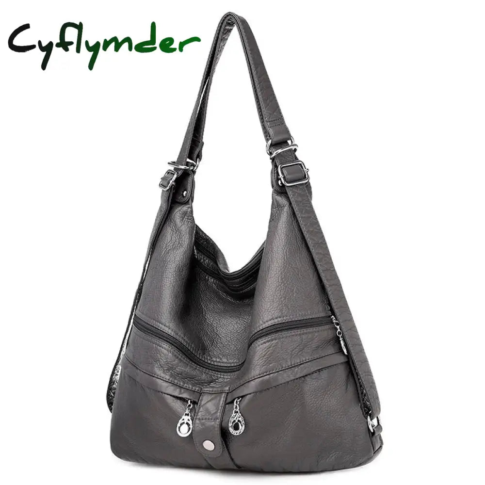 Cyflymder Large Women Shoulder Bag Pu Leather Crossbody Soft Messenger 3 Color Handbag Totes