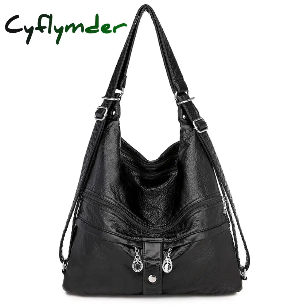 Cyflymder Large Women Shoulder Bag Pu Leather Crossbody Soft Messenger 3 Color Handbag Totes