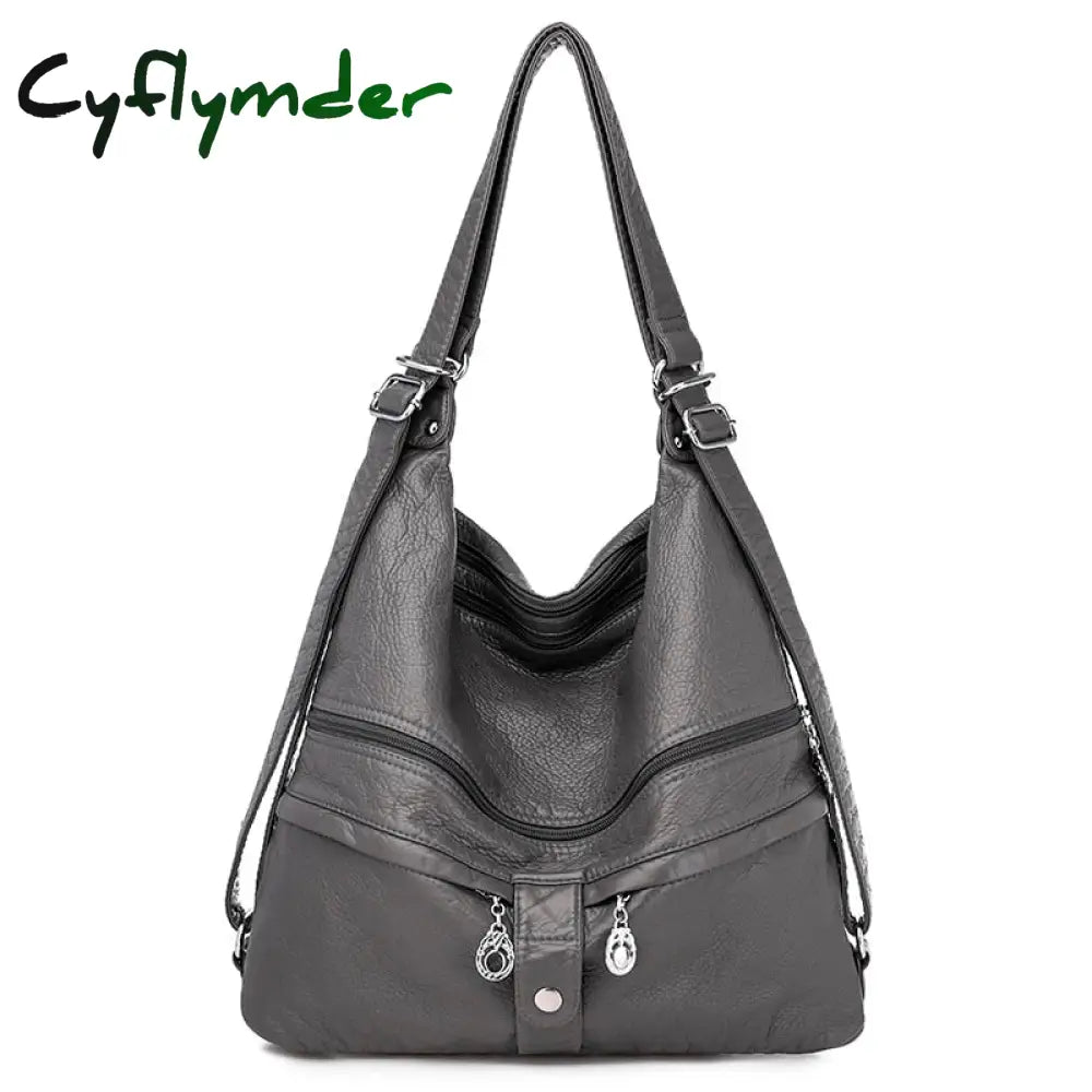 Cyflymder Large Women Shoulder Bag Pu Leather Crossbody Soft Messenger 3 Color Handbag Totes