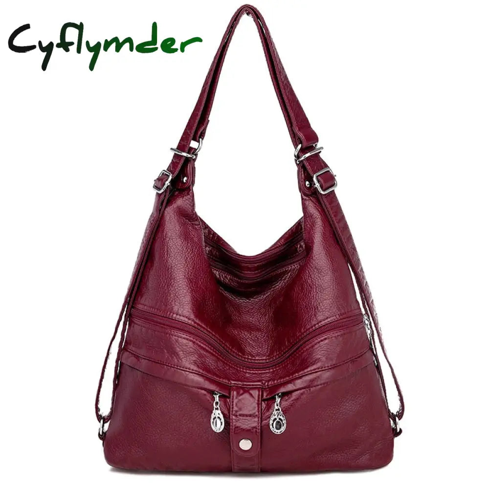 Cyflymder Large Women Shoulder Bag Pu Leather Crossbody Soft Messenger 3 Color Handbag Totes