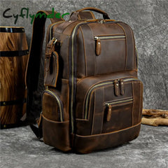 Cyflymder Leather Backpack Men Luxury Designer Laptop Bagpack For Man School Bag Travel Men’s