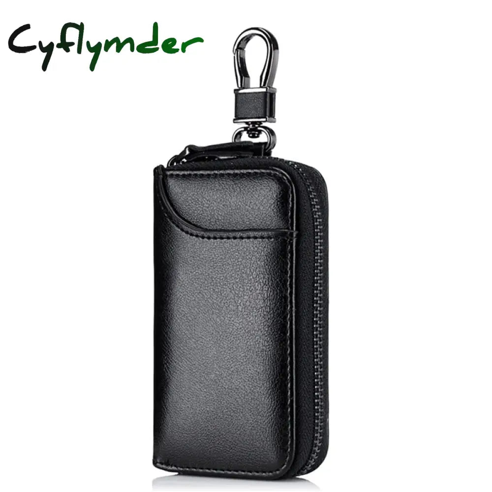 Cyflymder Leather Keychain Men Women Key Holder Organizer Pouch Pu Case Split Car Wallet