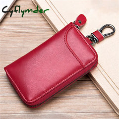 Cyflymder Leather Keychain Men Women Key Holder Organizer Pouch Pu Case Split Car Wallet