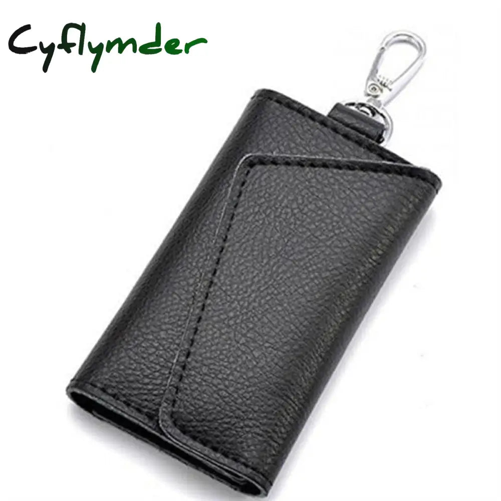 Cyflymder Leather Keychain Men Women Key Holder Organizer Pouch Pu Case Split Car Wallet