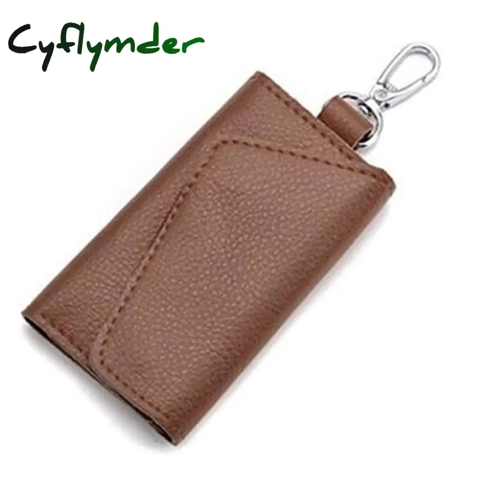 Cyflymder Leather Keychain Men Women Key Holder Organizer Pouch Pu Case Split Car Wallet