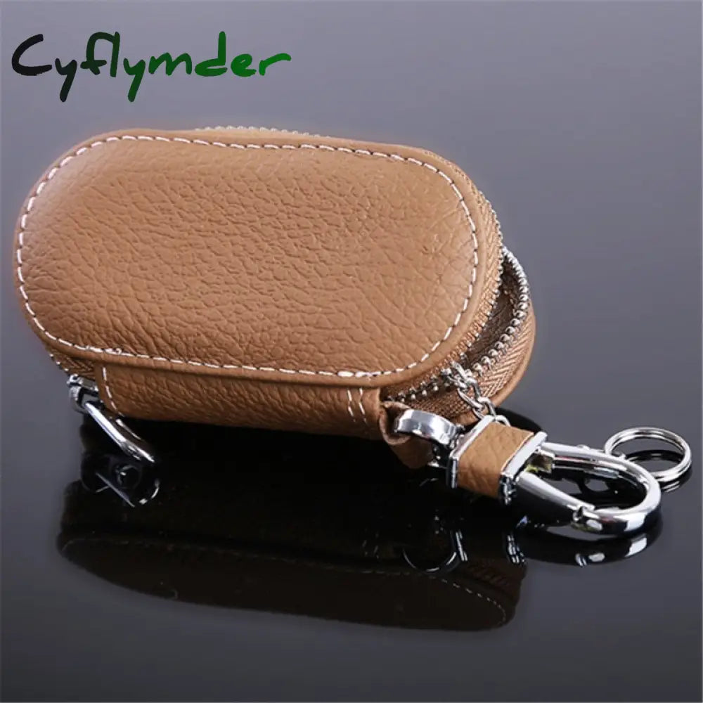 Cyflymder Leather Keychain Men Women Key Holder Organizer Pouch Pu Case Split Car Wallet