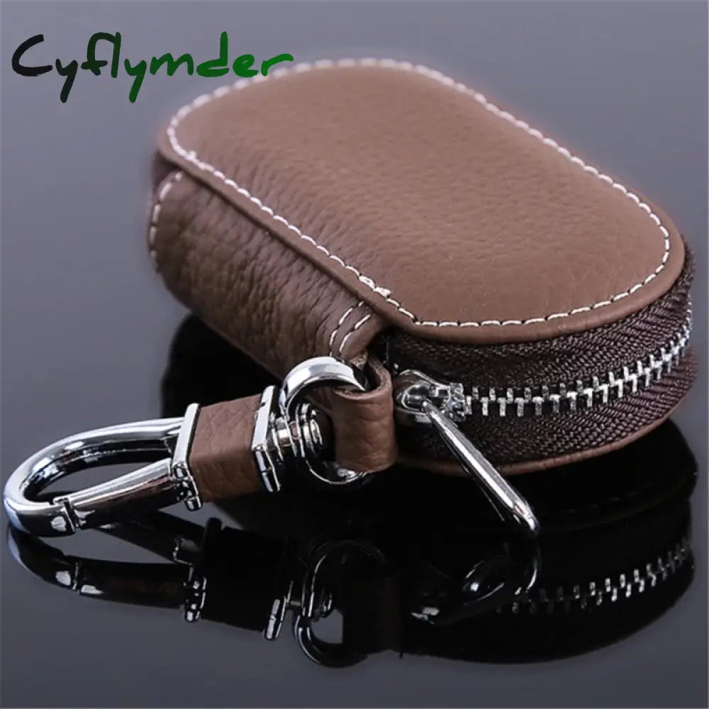 Cyflymder Leather Keychain Men Women Key Holder Organizer Pouch Pu Case Split Car Wallet