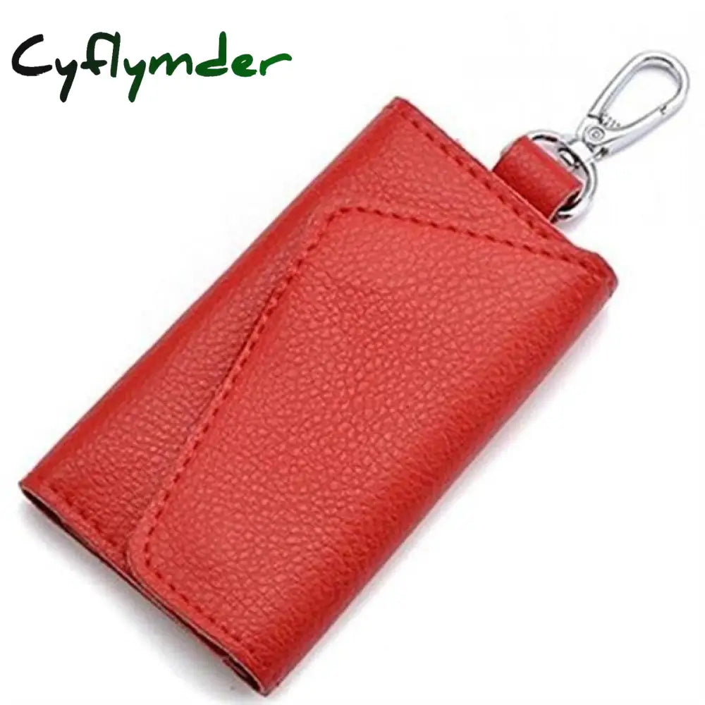 Cyflymder Leather Keychain Men Women Key Holder Organizer Pouch Pu Case Split Car Wallet