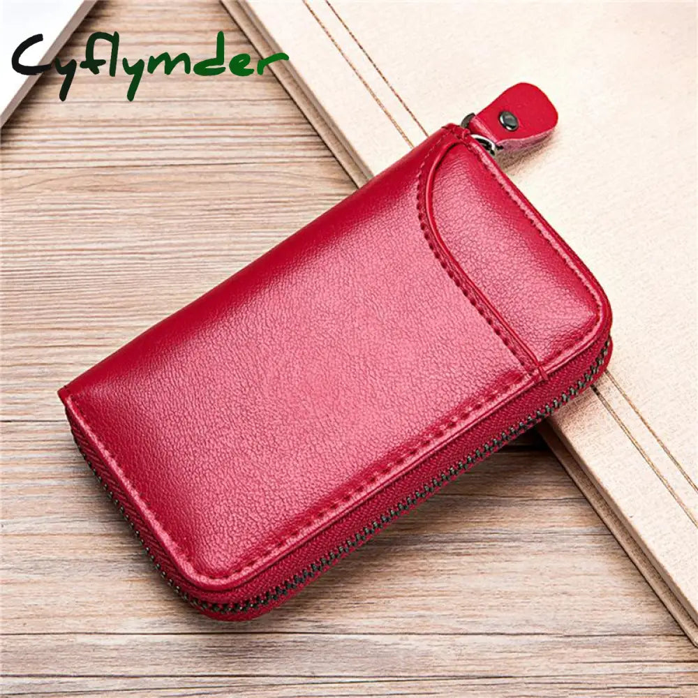 Cyflymder Leather Keychain Men Women Key Holder Organizer Pouch Pu Case Split Car Wallet