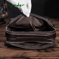 Cyflymder Leather Male Fashion Casual Design Satchel Crossbody Messenger Strap Bag 10’’ College