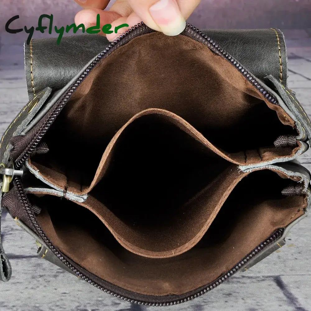 Cyflymder Leather Men Multifunction Designer Casual Mochila Shoulder Messenger Bag Fashion Belt