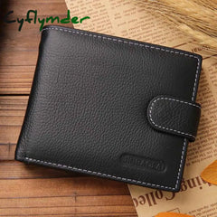 Cyflymder Leather Men Wallets Solid Sample Style Zipper Purse Man Card Horder Famous Brand Quality