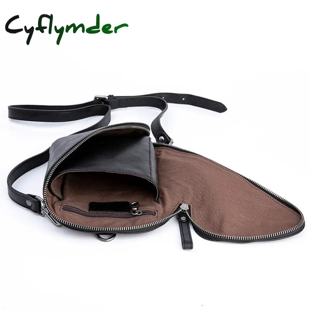 Cyflymder Leather Men’s Bags Head Leather One-Shoulder Casual Slanted Personality Trend Small