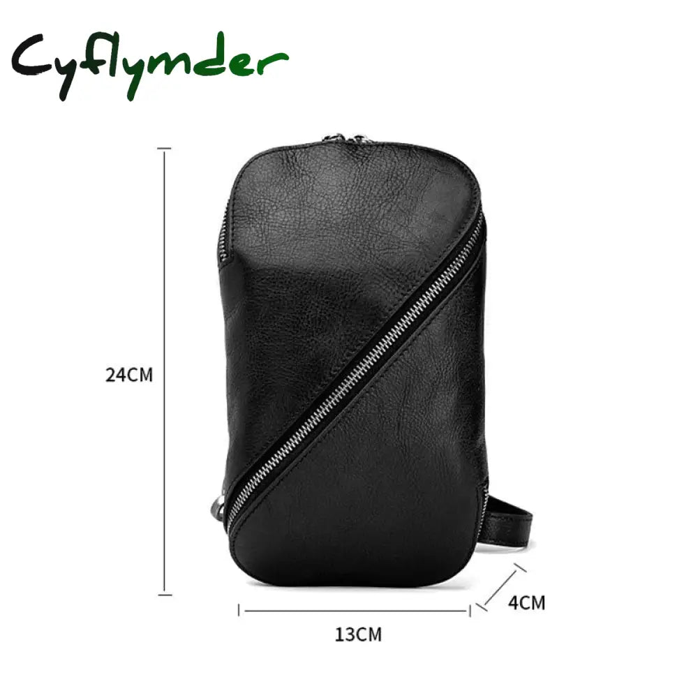 Cyflymder Leather Men’s Bags Head Leather One-Shoulder Casual Slanted Personality Trend Small