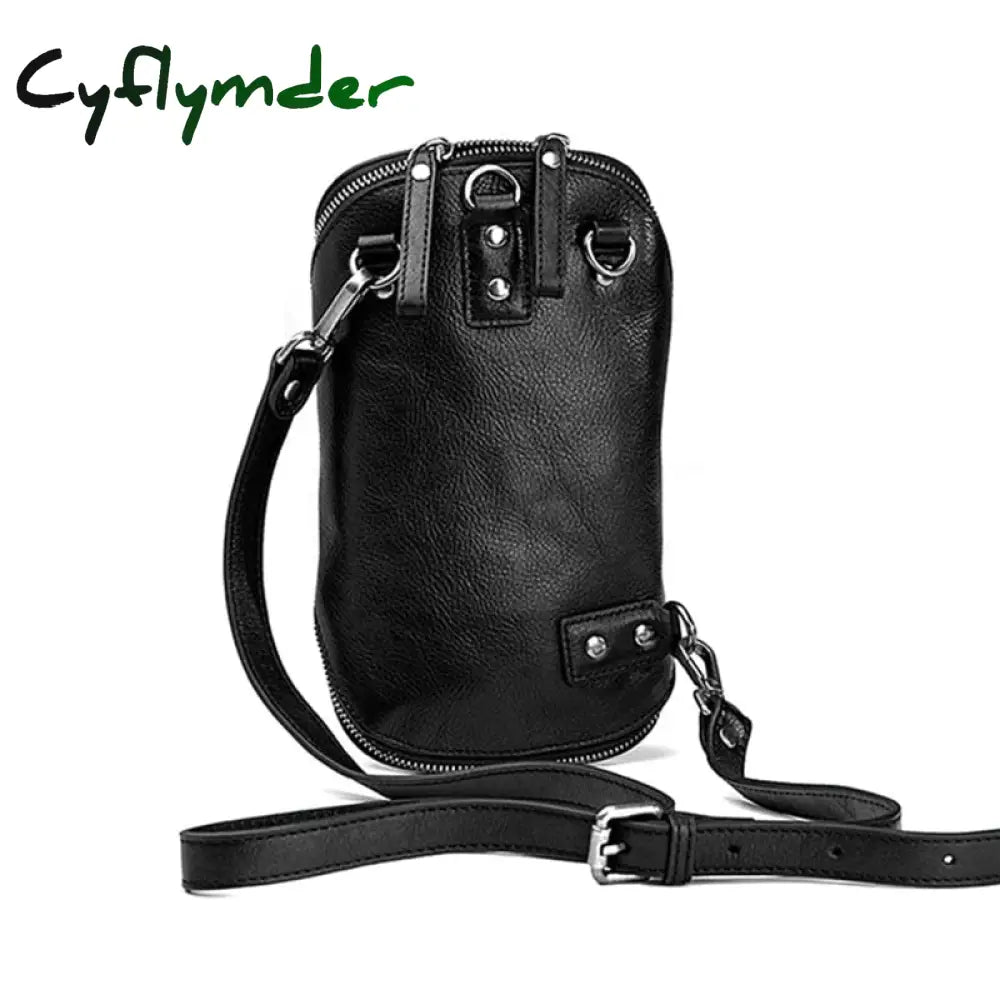 Cyflymder Leather Men’s Bags Head Leather One-Shoulder Casual Slanted Personality Trend Small