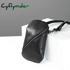 Cyflymder Leather Men’s Bags Head Leather One-Shoulder Casual Slanted Personality Trend Small