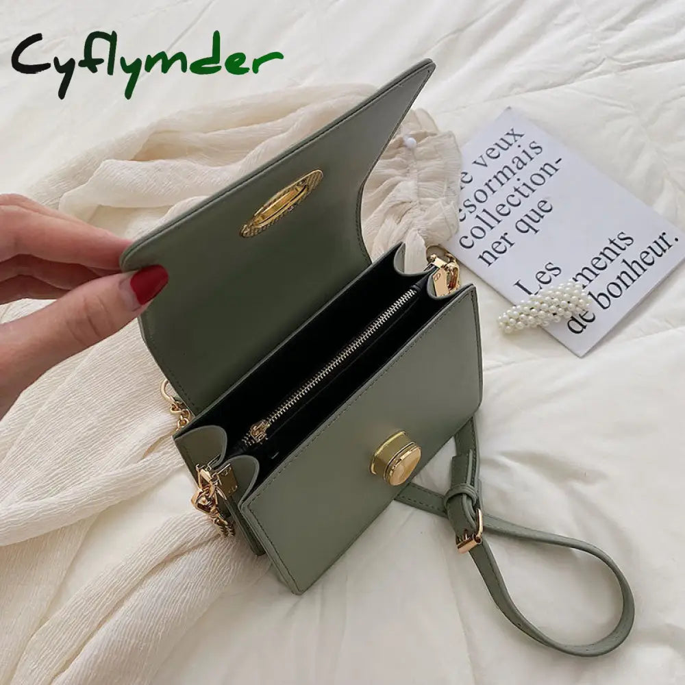 Cyflymder Leather Mini Crossbody Bags For Women Summer Shoulder Bag With Short Handle Female Phone