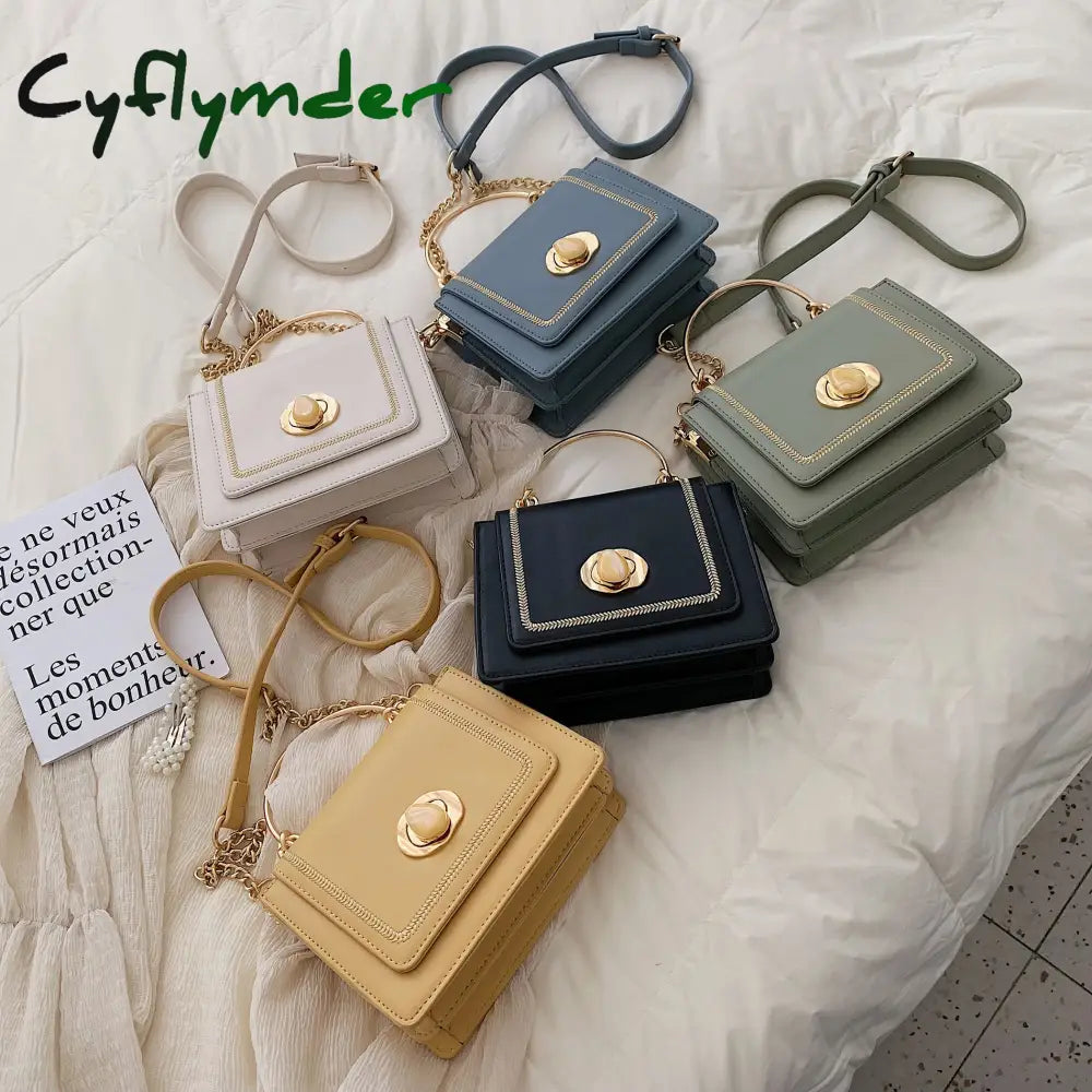 Cyflymder Leather Mini Crossbody Bags For Women Summer Shoulder Bag With Short Handle Female Phone