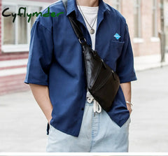 Cyflymder Leather Shoulder Bag Men’s Slant Fashion Trend Chest Casual