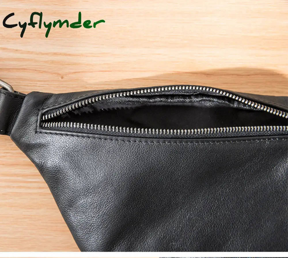 Cyflymder Leather Shoulder Bag Men’s Slant Fashion Trend Chest Casual