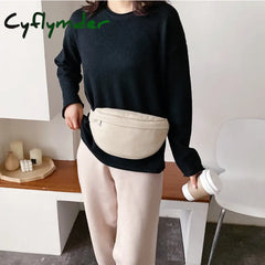 Cyflymder Leather Solid Color Chest Waist Crossbody Bags For Women Simple Fashion Shoulder