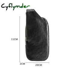 Cyflymder Leather Tide Men’s Chest Bag Ultra-Thin One-Shoulder Head Leather Retro Slant 1