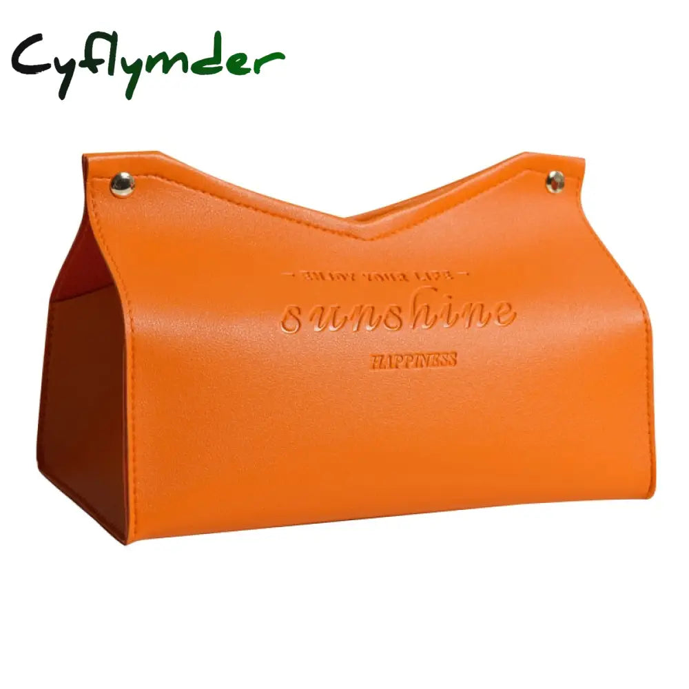 Cyflymder Leather Tissue Box Car Toilet Pumping Box Home Living Room Decoration Bedroom Kitchen