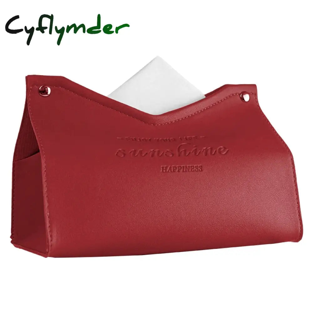 Cyflymder Leather Tissue Box Car Toilet Pumping Box Home Living Room Decoration Bedroom Kitchen