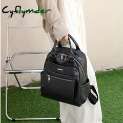 Cyflymder Leather Woman Backpacks New Female Fashion Portable Backpack Travel Casual Bag Mochilas