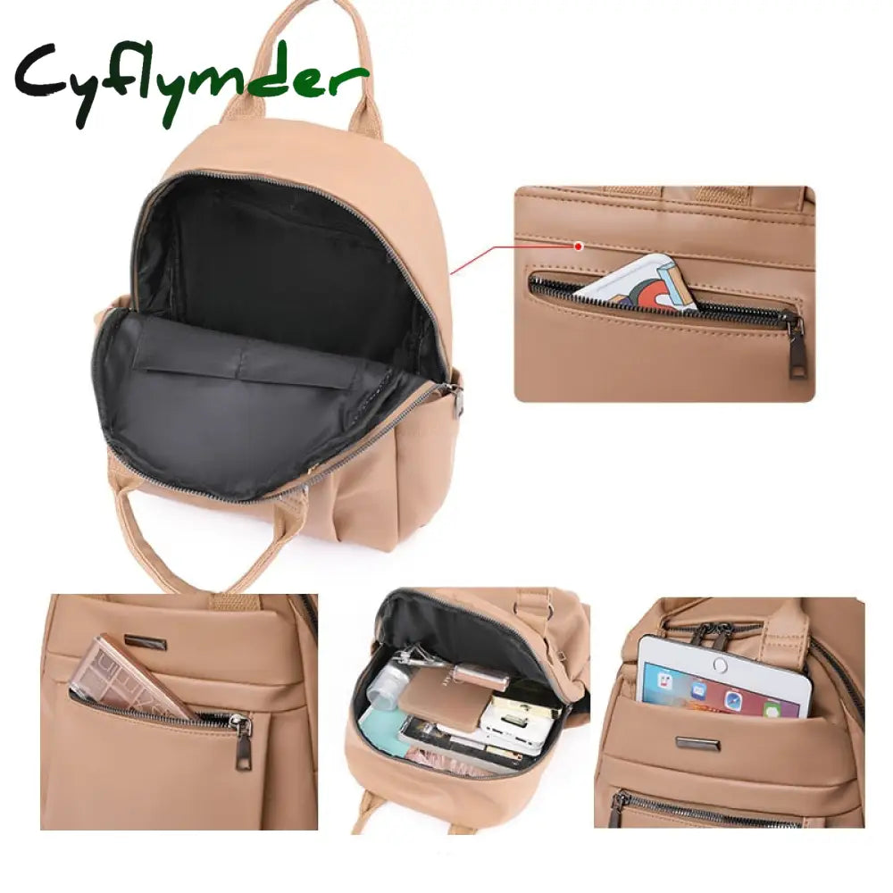 Cyflymder Leather Woman Backpacks New Female Fashion Portable Backpack Travel Casual Bag Mochilas