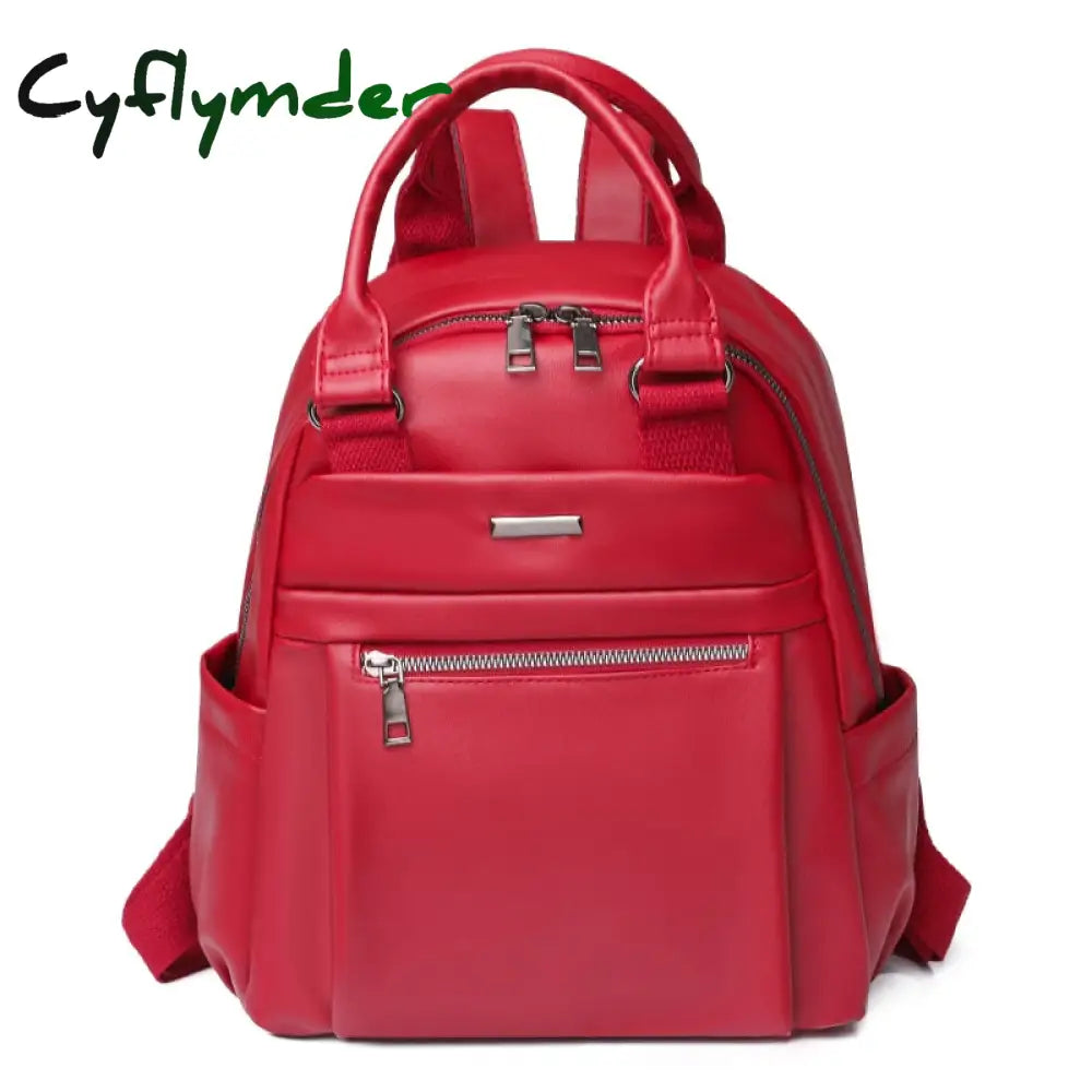 Cyflymder Leather Woman Backpacks New Female Fashion Portable Backpack Travel Casual Bag Mochilas