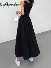 Cyflymder - Leisure Crew Neck Long Dress Dresses