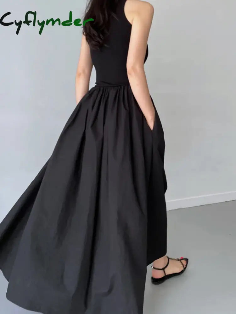 Cyflymder - Leisure Crew Neck Long Dress Dresses