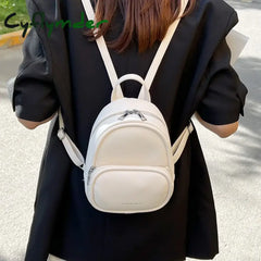 Cyflymder Light Green Pu Fabric Women’s Backpack Korean Fashion Mini Multifunctional Shoulder Bag