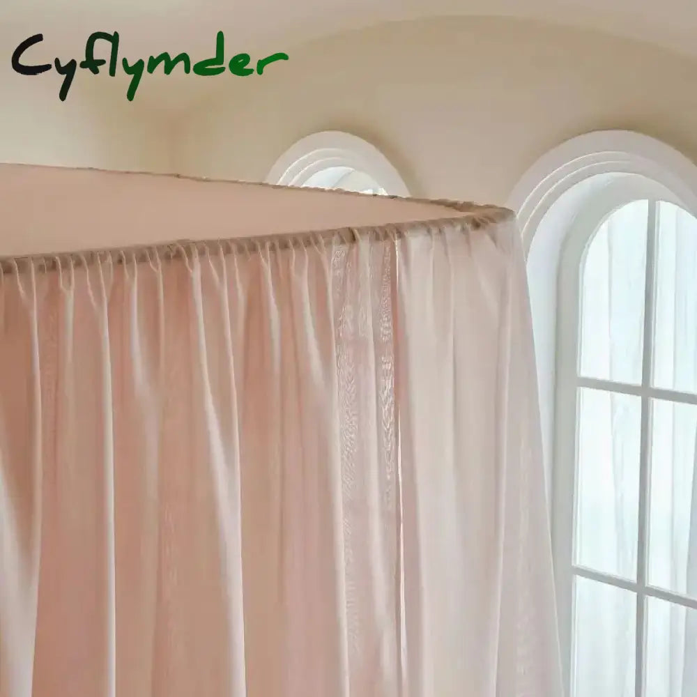 Cyflymder Light Luxury French Linen Style U-shaped Mosquito Net Lightweight Breathable Palace Style Yarn Net Bed