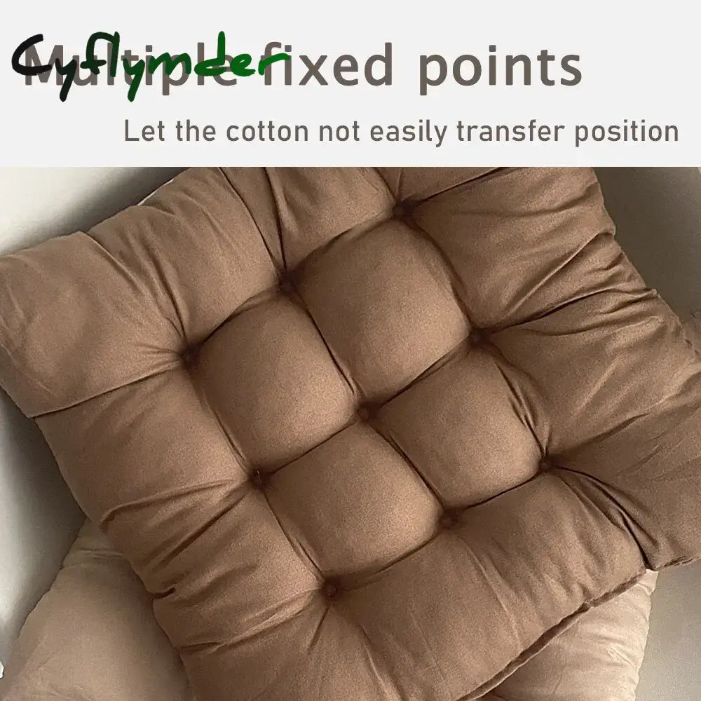 Cyflymder Linen Cushion Pearl Cotton Square Stool Backrest Pillow Home Office Computer Chair Protective Mat Seat Pad