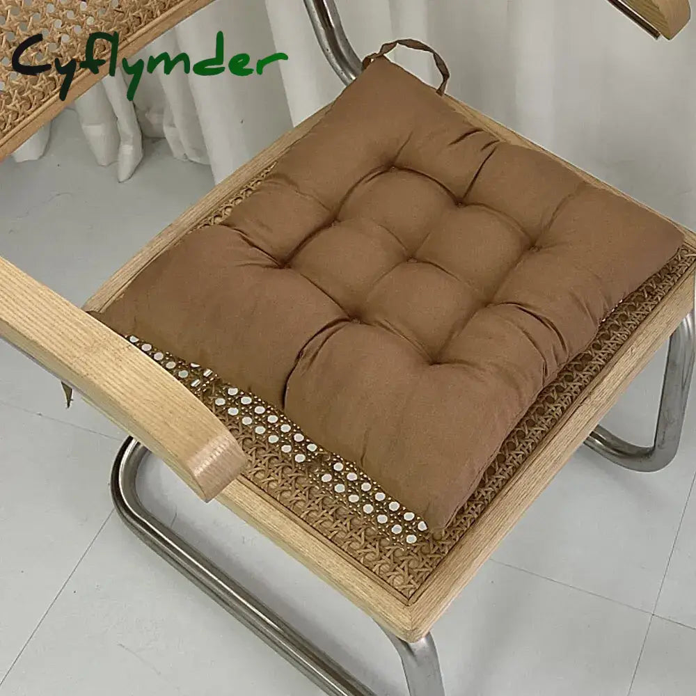 Cyflymder Linen Cushion Pearl Cotton Square Stool Backrest Pillow Home Office Computer Chair Protective Mat Seat Pad