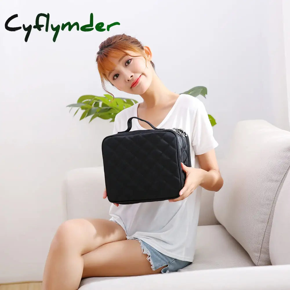 Cyflymder Lluxury Designer Women’s Toiletry Cosmetic Bag Double Waterproof Beautician Make Up